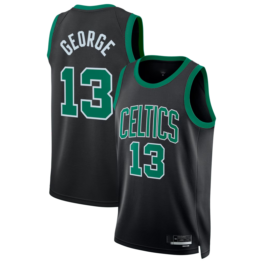 Cooneas B.Celtics #13 Paul George Black Swingman Jerseys - Statement Edition