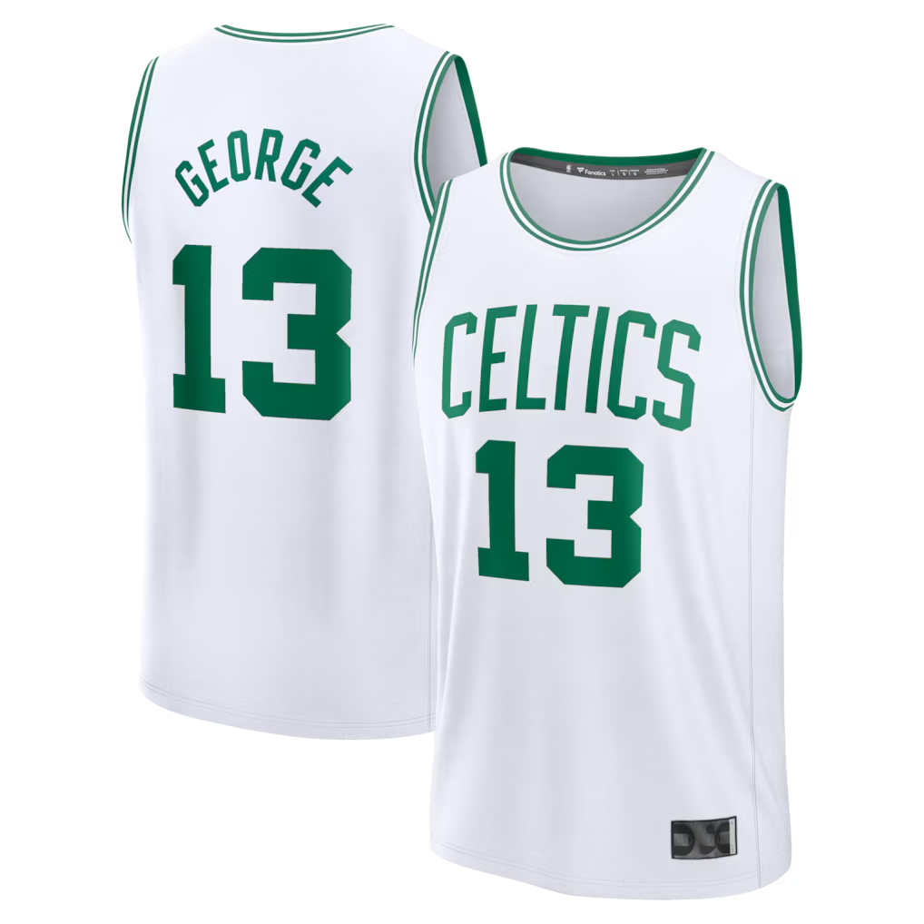 Cooneas B.Celtics #13 Paul George  White Fast Break Replica Jerseys - Association Edition