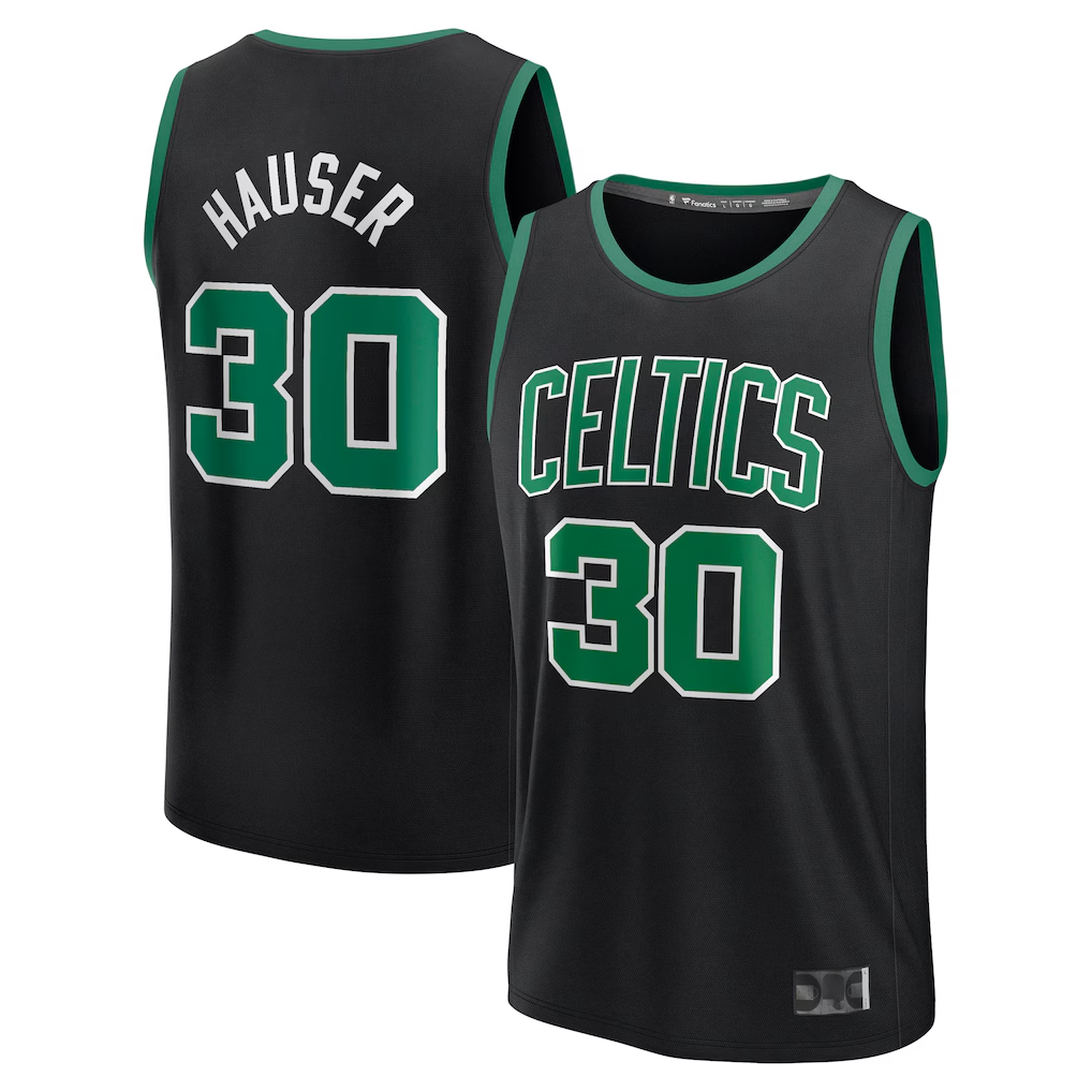 Cooneas B.Celtics #30 Sam Hauser Black Fast Break Replica Player Jerseys - Statement Edition
