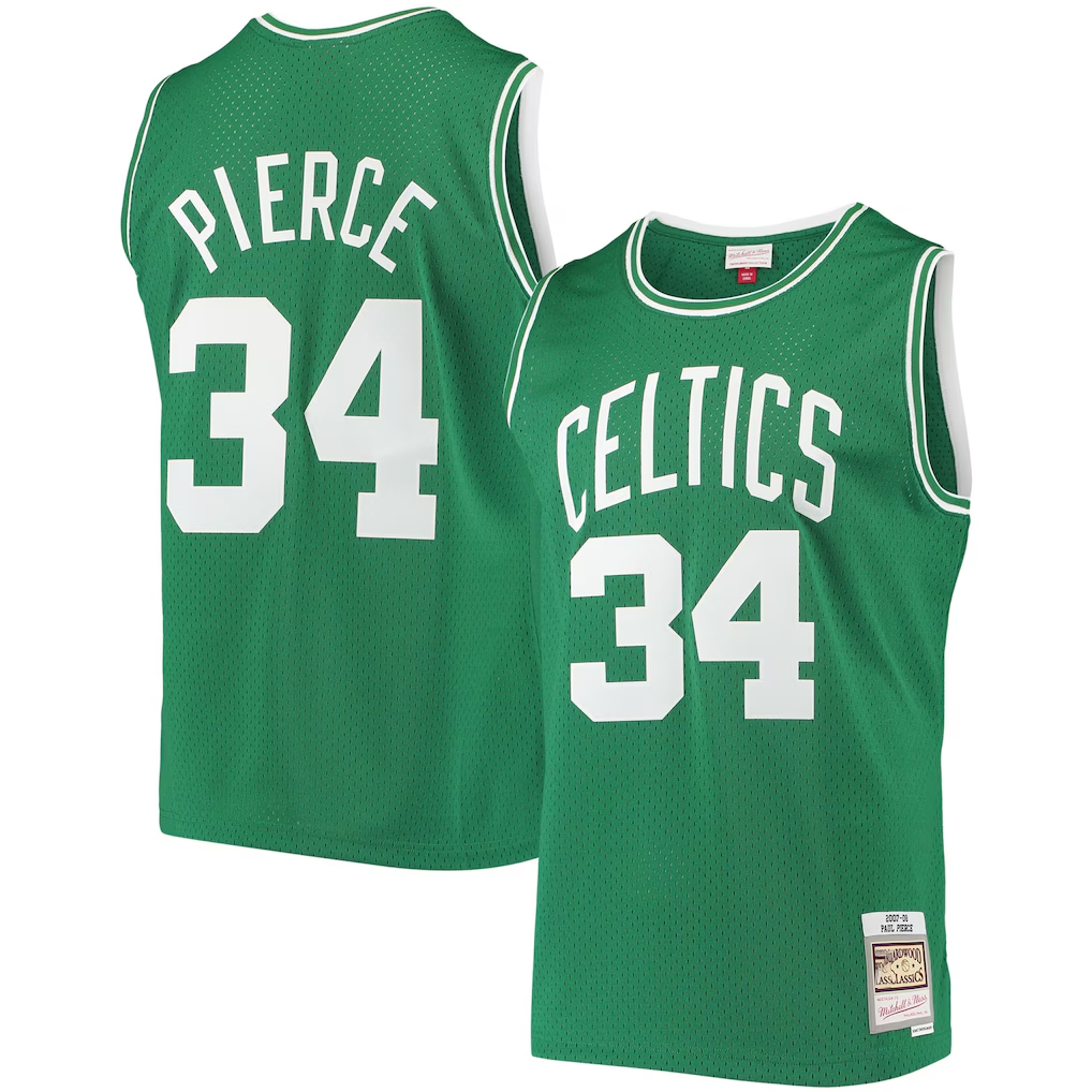 Cooneas B.Celtics #34 Paul Pierce Mitchell & Ness Kelly Green Hardwood Classics Swingman Jerseys