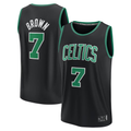 Cooneas B.Celtics #7 Jaylen Brown Black Fast Break Replica Player Jerseys - Statement Edition
