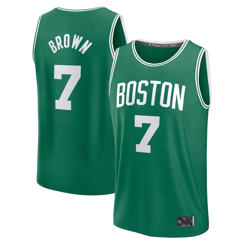 Cooneas B.Celtics #7 Jaylen Brown  Kelly Green Fast Break Replica Player Jerseys - Icon Edition