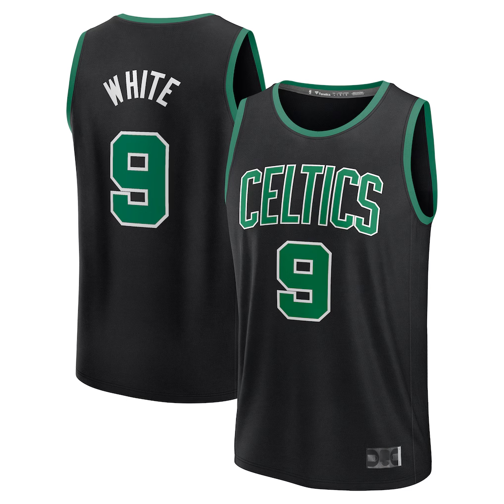 Cooneas B.Celtics #9 Derrick White  Black Fast Break Replica Player Jerseys - Statement Edition