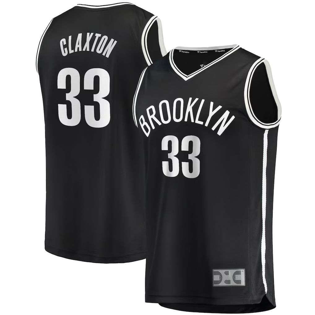 Cooneas B.Nets #33 Nicolas Claxton  Black Fast Break Player Jerseys - Icon Edition
