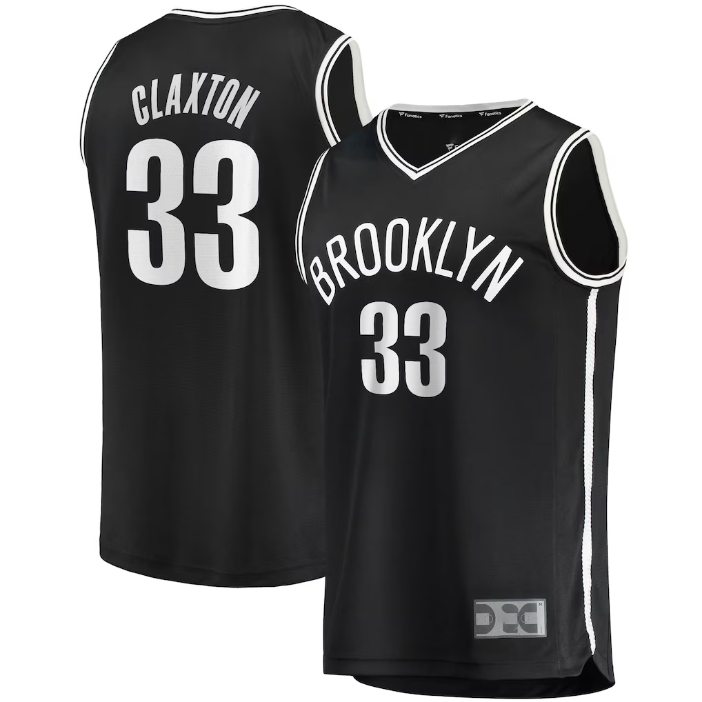 Cooneas B.Nets #33 Nicolas Claxton  Black Fast Break Replica Jerseys - Icon Edition