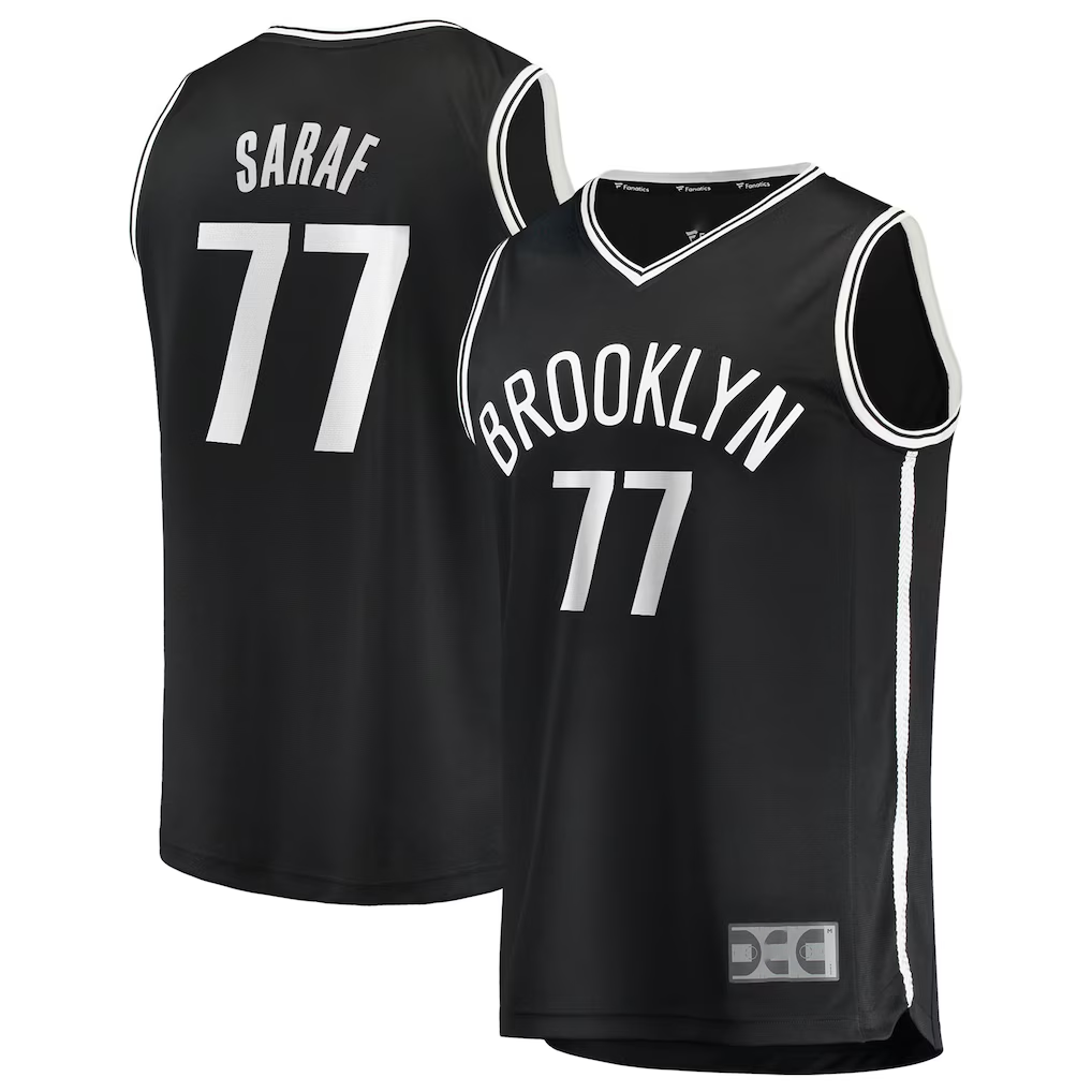 Cooneas B.Nets #77 Ben Saraf  Black Fast Break Replica Jerseys - Icon Edition