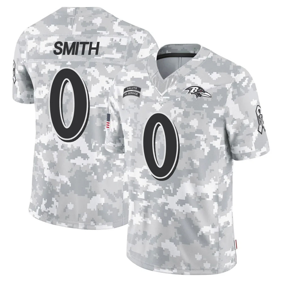 Cooneas B.Ravens #0 Roquan Smith Player Arctic Camo Salute to Service Limited Stitched Jerseys