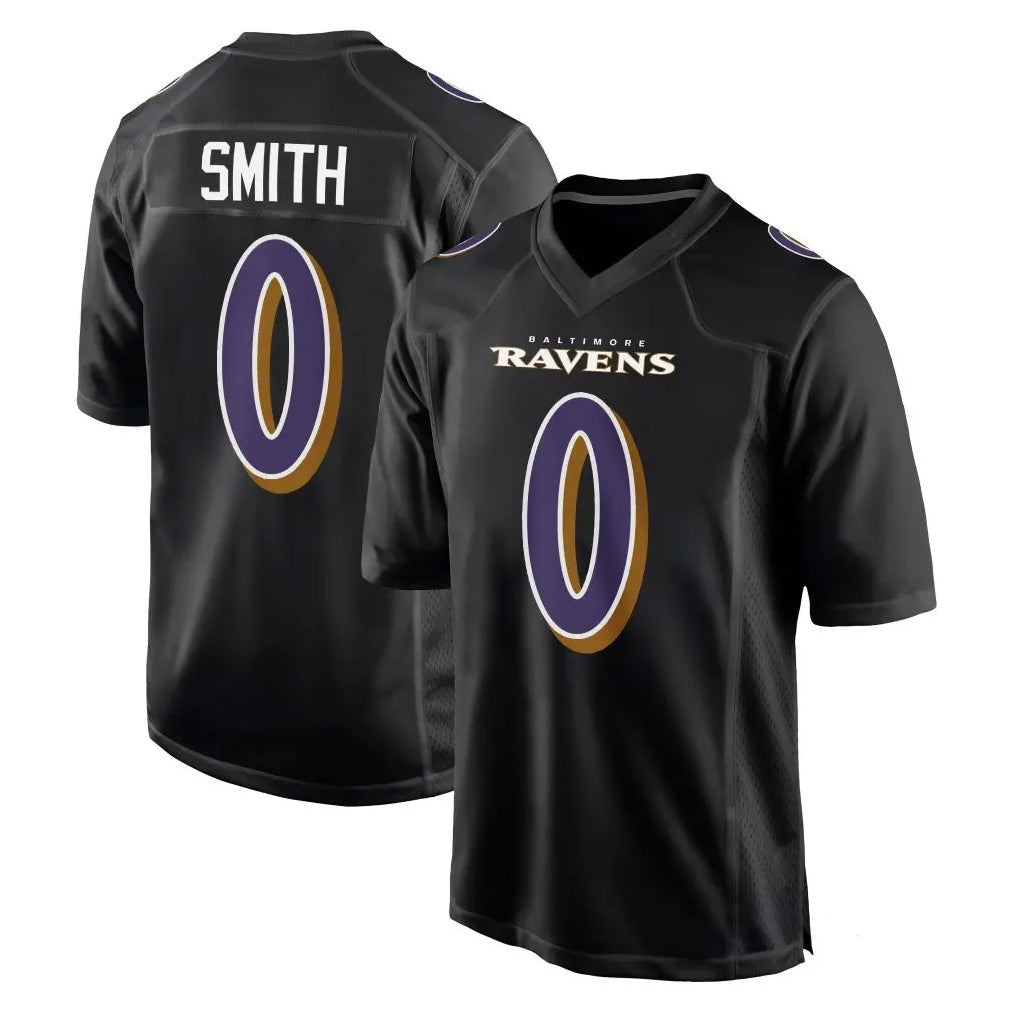 Cooneas B.Ravens #0 Roquan Smith Player Black Carbon Fashion Home Game Stitched Jerseys