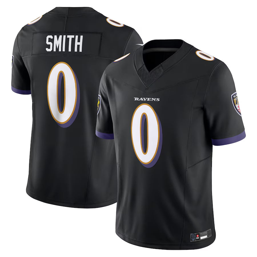Cooneas B.Ravens #0 Roquan Smith Player Black Vapor F.U.S.E. Limited Stitched Jerseys