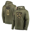 Cooneas B.Ravens #0 Roquan Smith Player Olive Salute to Service Pullover Hoodie Stitched Jerseys