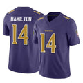 Cooneas B.Ravens #14 Kyle Hamilton Player Purple Vapor F.U.S.E. Limited Home Game Stitched Jerseys