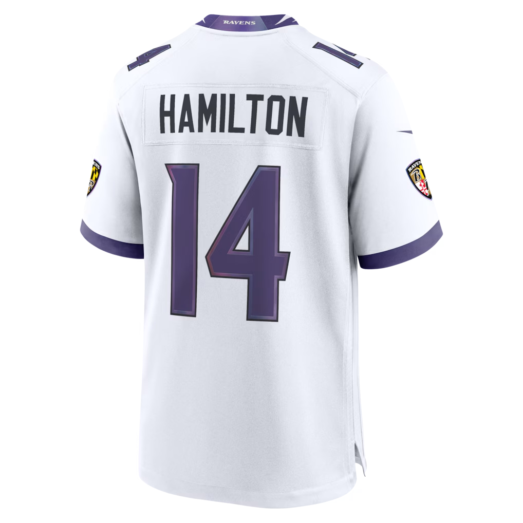 Cooneas B.Ravens #14 Ravens Kyle Hamilton White Game Stitched Jerseys