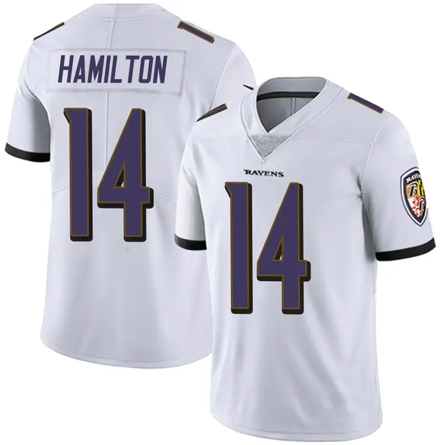 Cooneas B.Ravens #14 Kyle Hamilton Player White Vapor F.U.S.E. Limited Stitched Jerseys