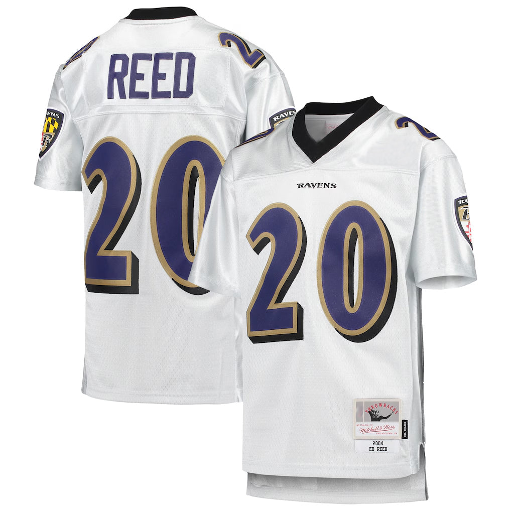 Cooneas B.Ravens #20 Ed Reed Player White Mitchell & Ness Platinum Legacy Limtied Football Jerseys