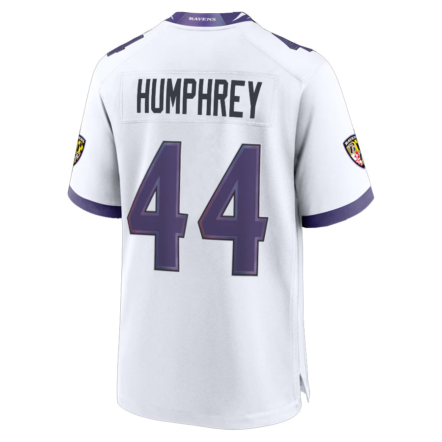 Cooneas B.Ravens #44 Marlon Humphrey Player White Home Game Stitched Jerseys