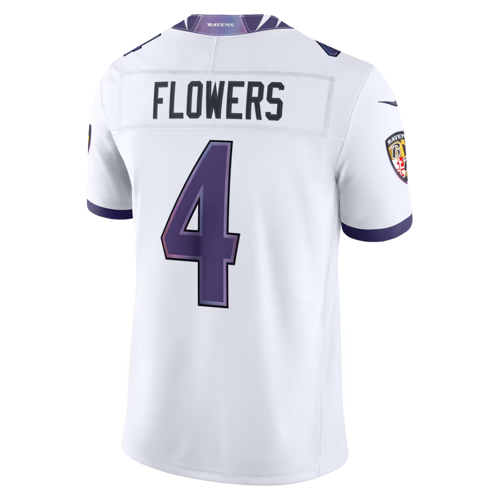 Cooneas B.Ravens #4 Zay Flowers White Vapor F.U.S.E. Stitched Limited Jerseys
