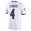 Cooneas B.Ravens #4 Zay Flowers White Vapor F.U.S.E. Stitched Limited Jerseys