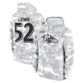 Cooneas B.Ravens #52 Ray Lewis Player Arctic Camo Salute To Service Hoodie Stitched Jerseys