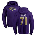 Cooneas B.Ravens #71 Olaivavega Ioane Player Purple Salute to Service Pullover Hoodie Stitched Jerseys