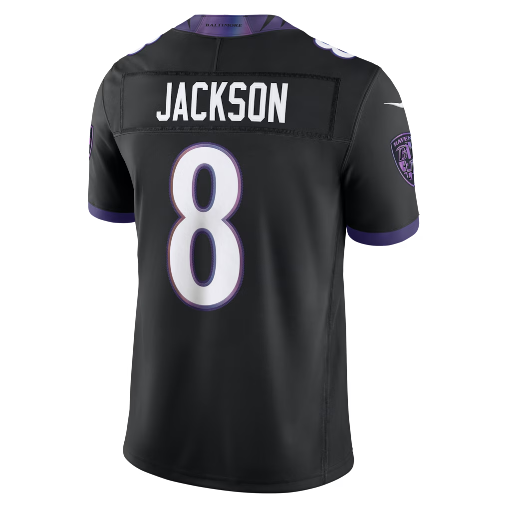 Cooneas B.Ravens #8 Lamar Jackson Black Alternate Alternate Vapor F.U.S.E. Stitched Limited Jerseys
