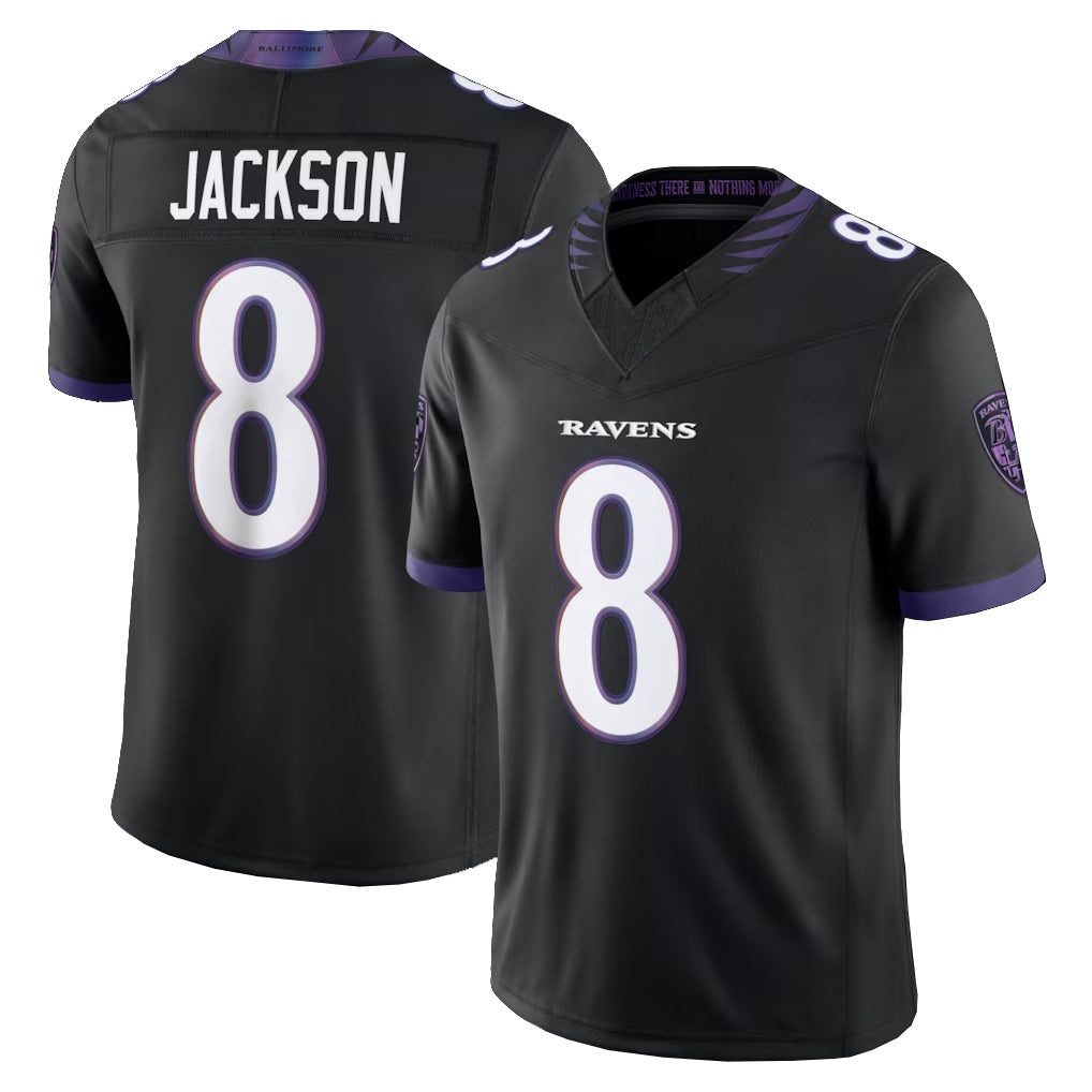 Cooneas B.Ravens #8 Lamar Jackson Player Black Limited Elite Home Game Stitched Jerseys