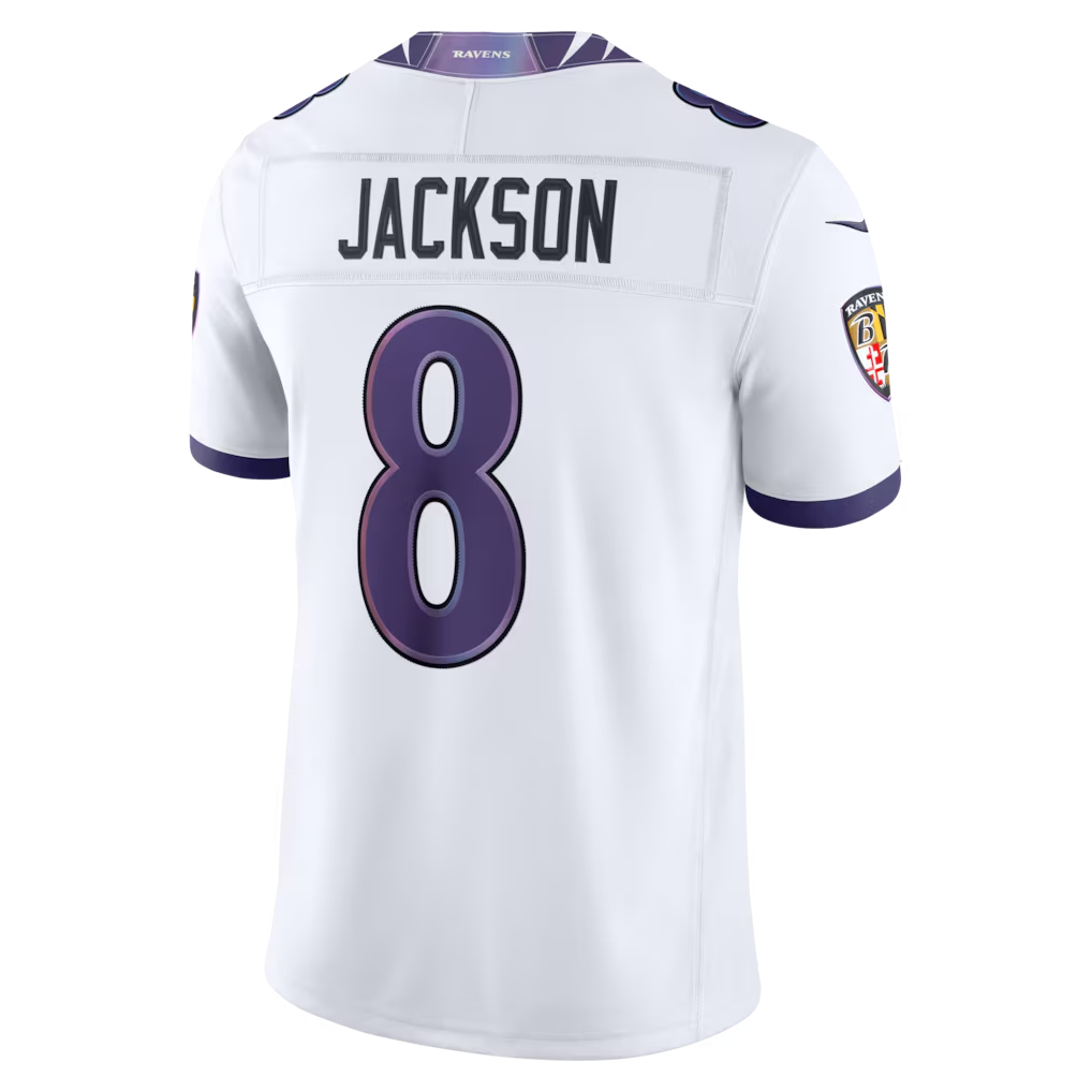 Cooneas B.Ravens #8 Lamar Jackson White Vapor F.U.S.E. Stitched Limited Jerseys