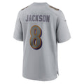 Cooneas B.Ravens #8 Lamar Jackson Player Gray Replica Limited  Stitched Jerseys
