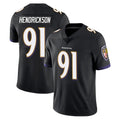 Cooneas B.Ravens #91 Trey Hendrickson Player Black Vapor Untouchable Limited Home Stitched Jerseys