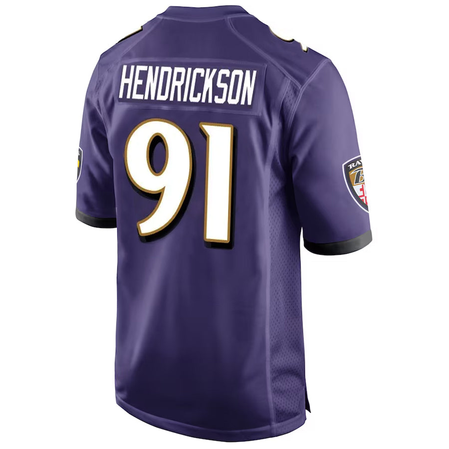 Cooneas B.Ravens #91 Trey Hendrickson Player Purple Alternate Home Game Stitched Jerseys