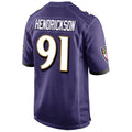 Cooneas B.Ravens #91 Trey Hendrickson Player Purple Alternate Home Game Stitched Jerseys