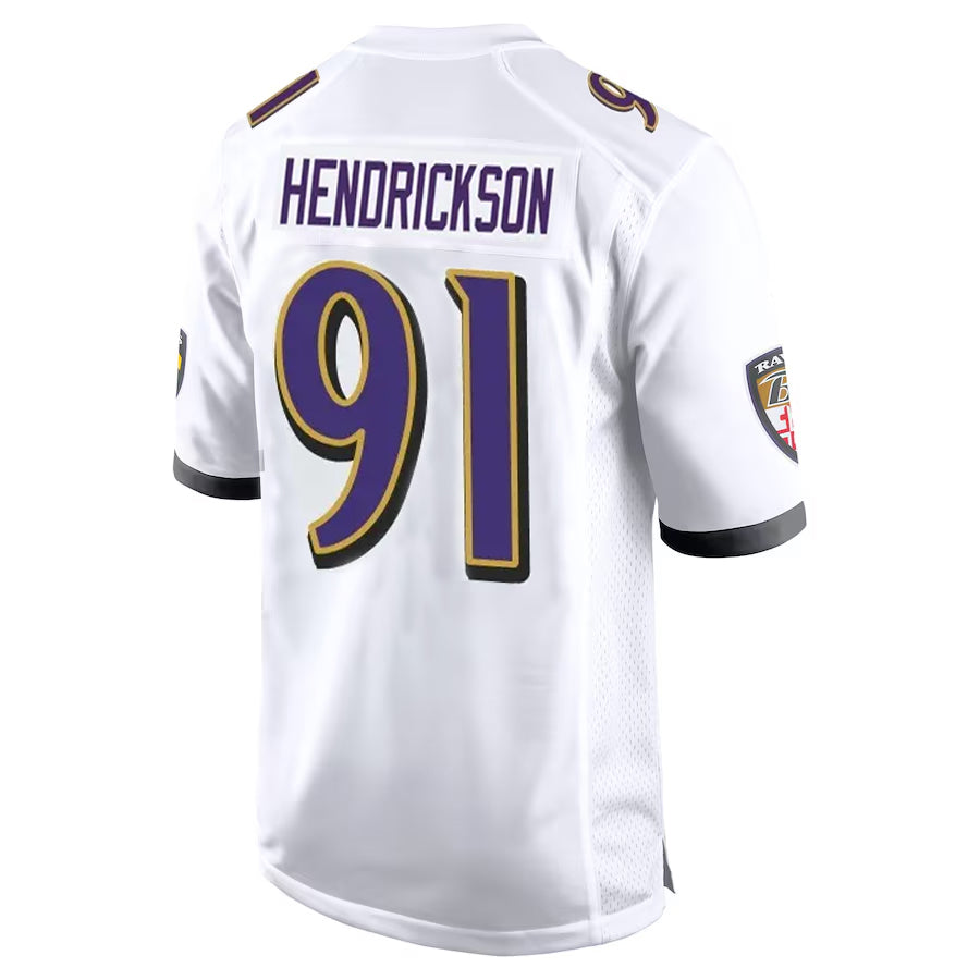 Cooneas B.Ravens #91 Trey Hendrickson Player White Alternate Home Game Stitched Jerseys