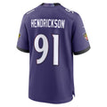 Cooneas B.Ravens #91 Trey Hendrickson Purple Team Game Stitched Jerseys