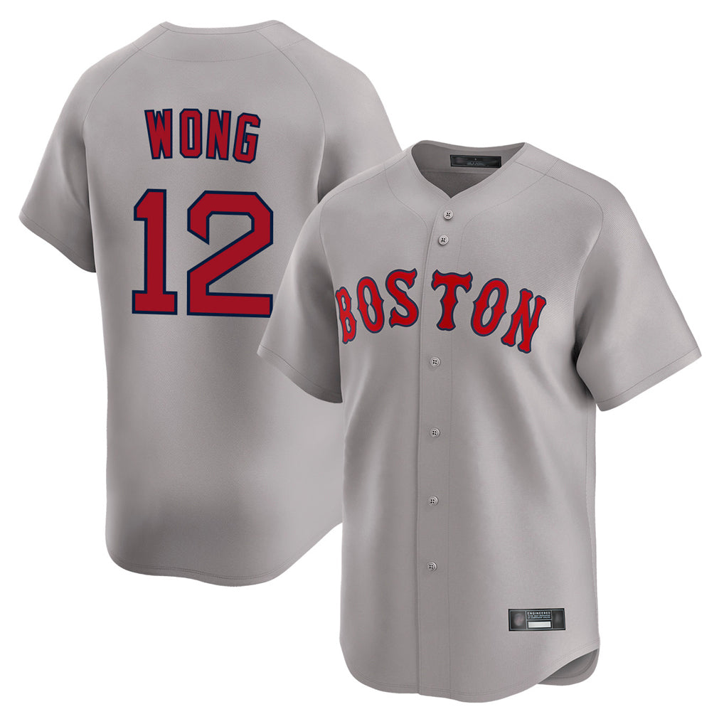 Cooneas B.Red Sox #12 Connor Wong Player Gray Road Limited Home Game Stitched Jerseys