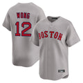 Cooneas B.Red Sox #12 Connor Wong Player Gray Road Limited Home Game Stitched Jerseys