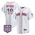Cooneas B.Red Sox #19 Roman Anthony Player White USA 250 Fourth of July Home Game Stitched Jerseys