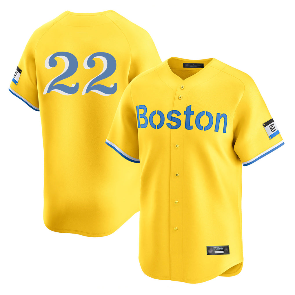 Cooneas B.Red Sox #22 Garrett Whitlock Player Yellow Limited Home Game Stitched Jerseys