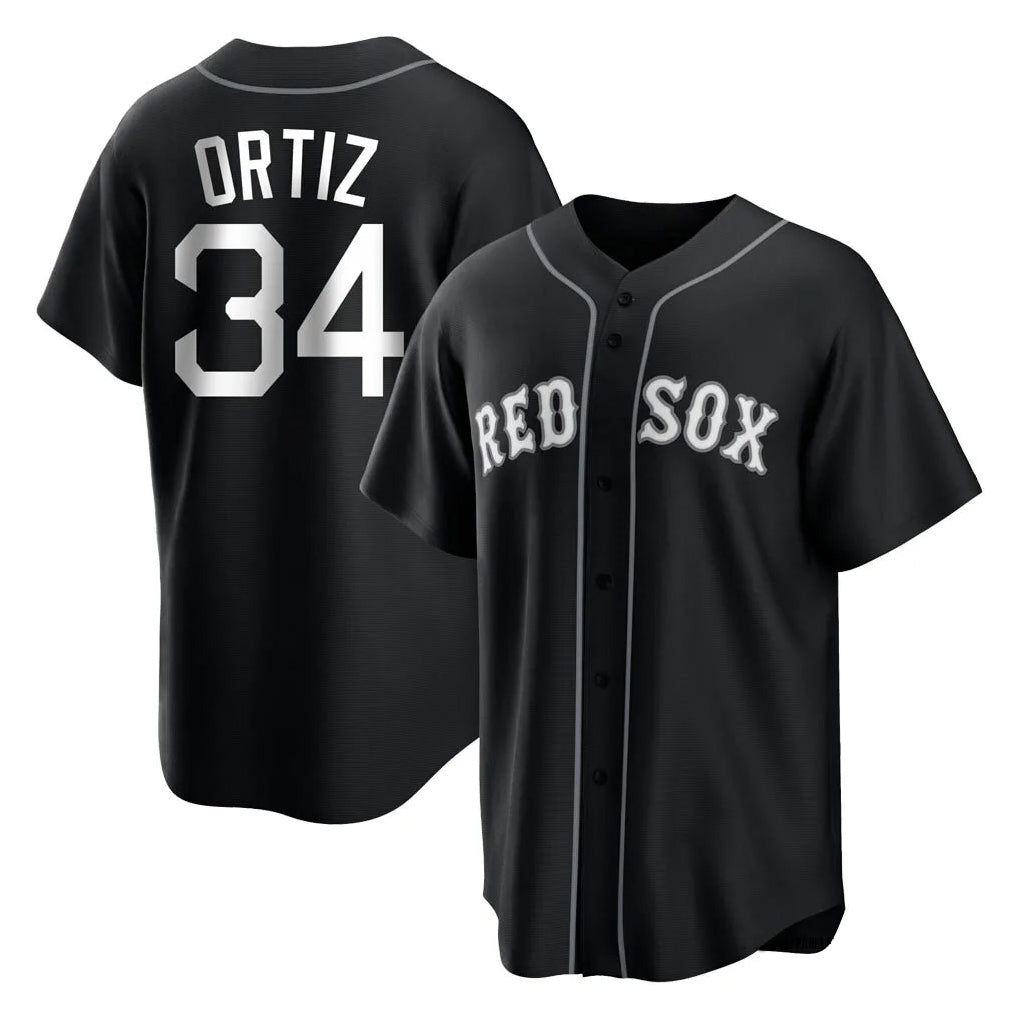 Cooneas B.Red Sox #34 David Ortiz Player Black Home Game Stitched Jerseys