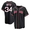 Cooneas B.Red Sox #34 David Ortiz Player Black Out Home Game Stitched Jerseys