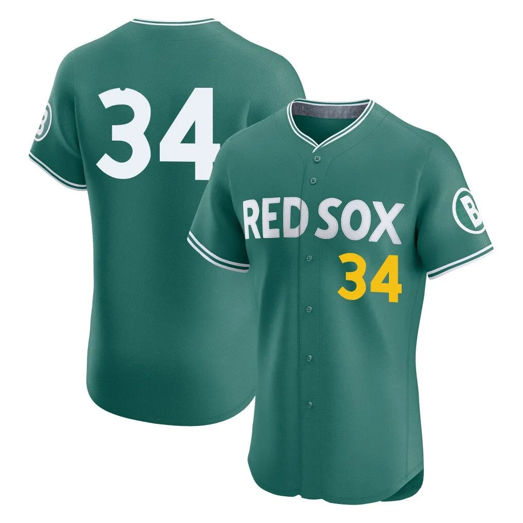 Cooneas B.Red Sox #34 David Ortiz Player Green City Connect Limited Elite Home Game Stitched Jerseys