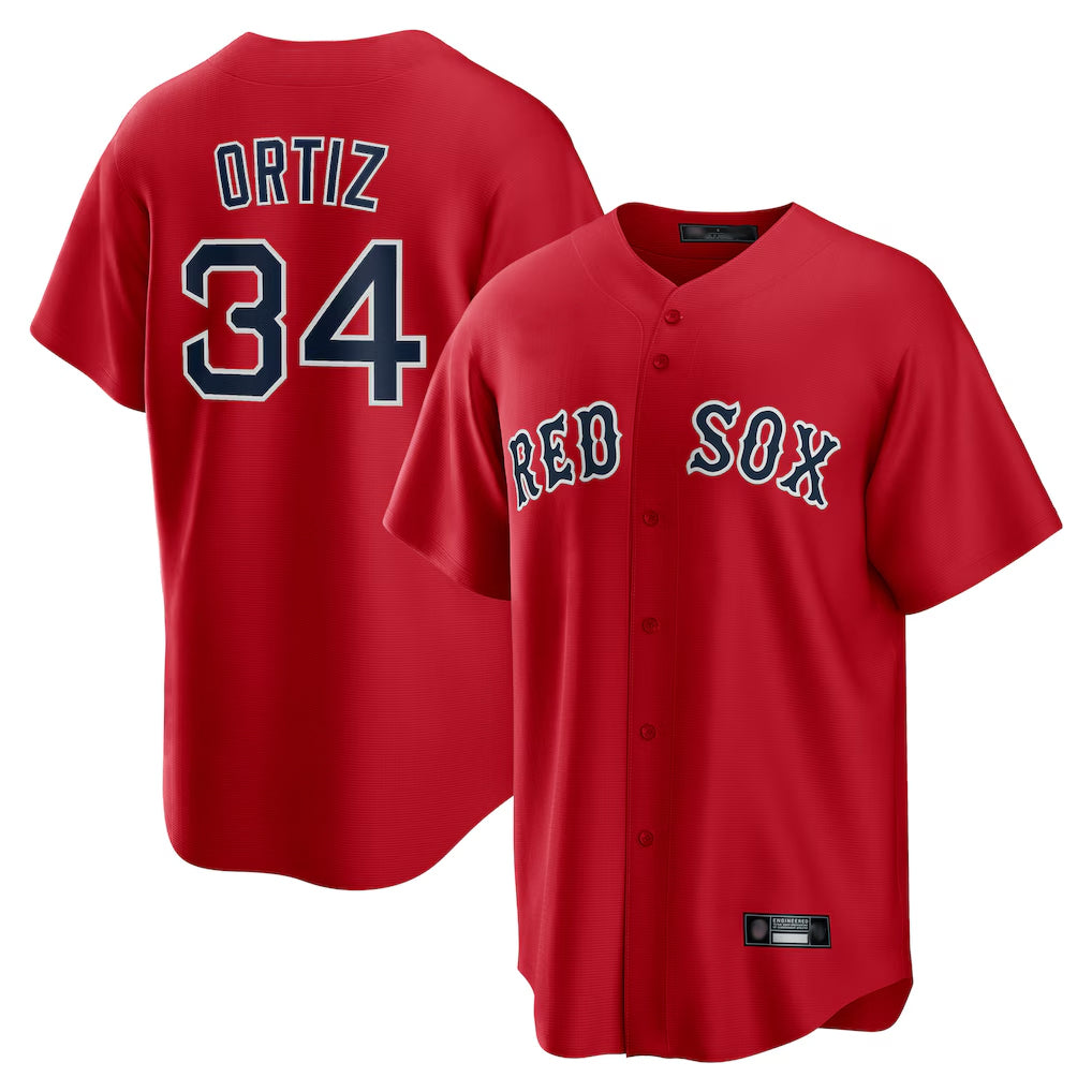 Cooneas B.Red Sox #34 David Ortiz Player Red Home Game Stitched Jerseys