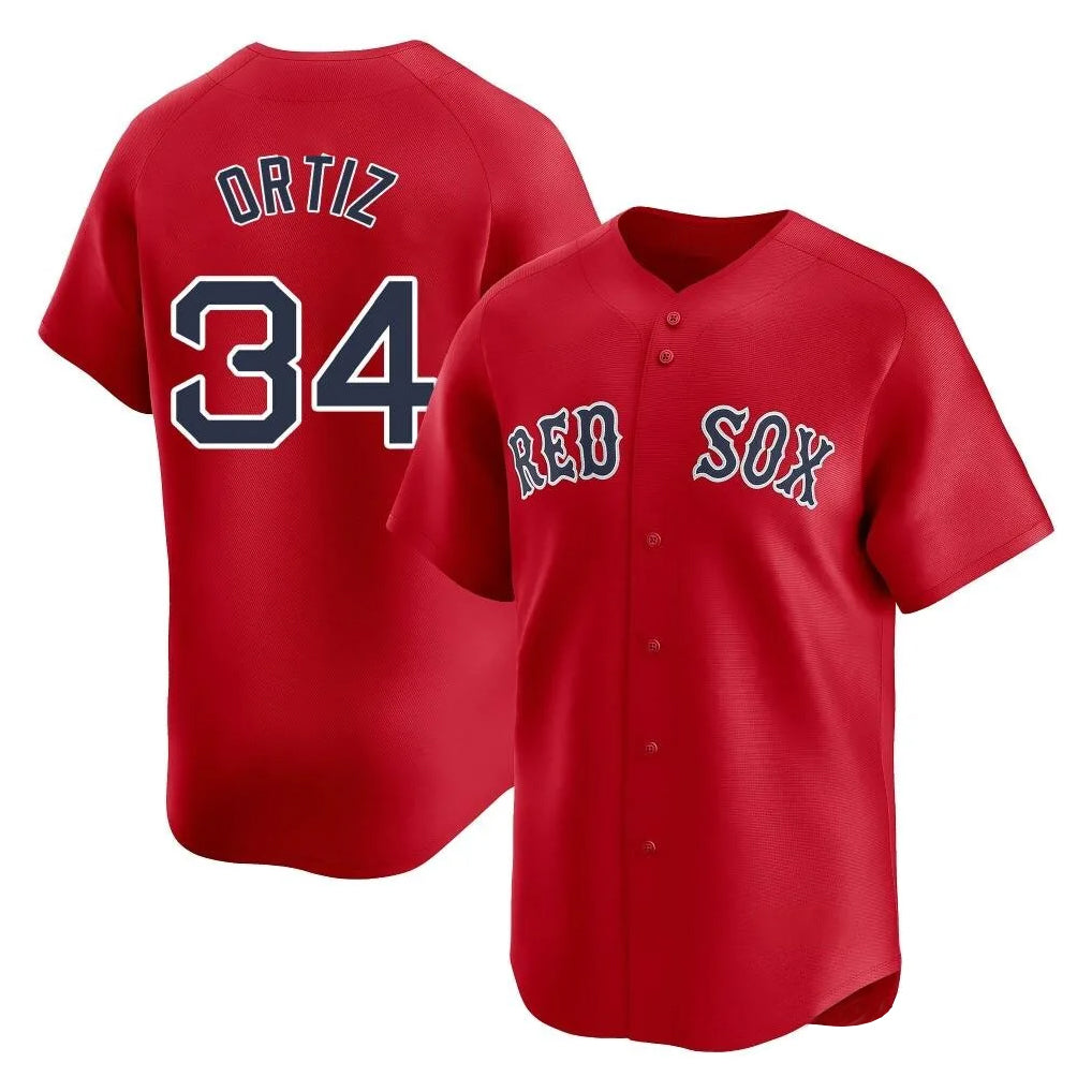 Cooneas B.Red Sox #34 David Ortiz Player Red Limited Home Game Stitched Jerseys