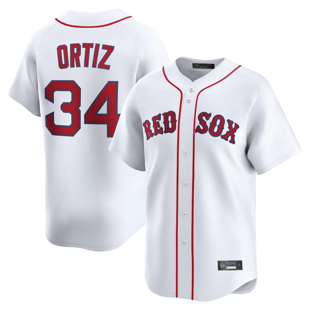 Cooneas B.Red Sox #34 David Ortiz Player White Limited Home Game Stitched Jerseys