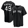 Cooneas B.Red Sox #49 Tim Wakefield Player Black Home Game Stitched Jerseys
