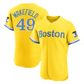 Cooneas B.Red Sox #49 Tim Wakefield Player Yellow Limited Elite Home Game Stitched Jerseys