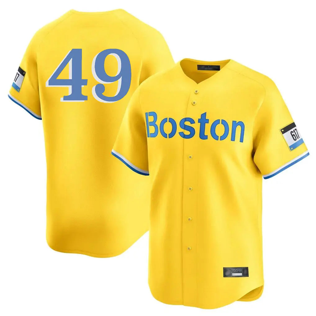 Cooneas B.Red Sox #49 Tim Wakefield Player Yellow Limited Home Game Stitched Jerseys