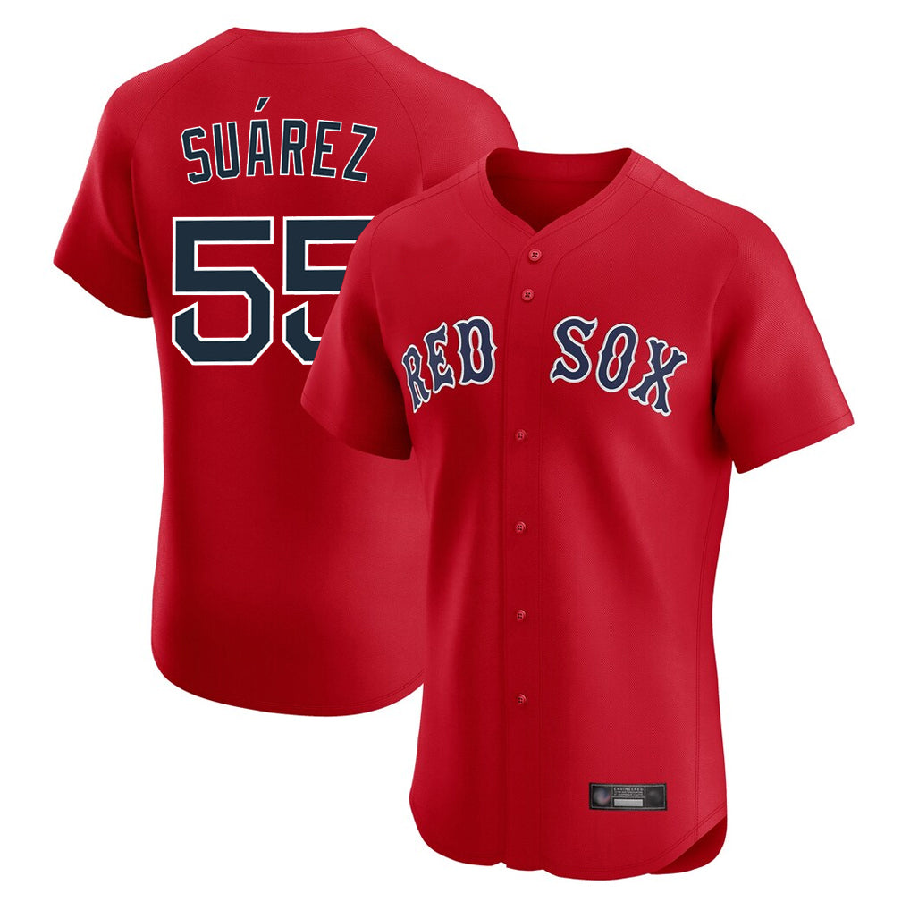 Cooneas B.Red Sox #55 Ranger Su¡§¡érez Player Red Limited Elite Home Game Stitched Jerseys