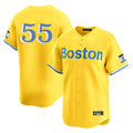 Cooneas B.Red Sox #55 Ranger Su¡§¡érez Player Yellow Limited Home Game Stitched Jerseys