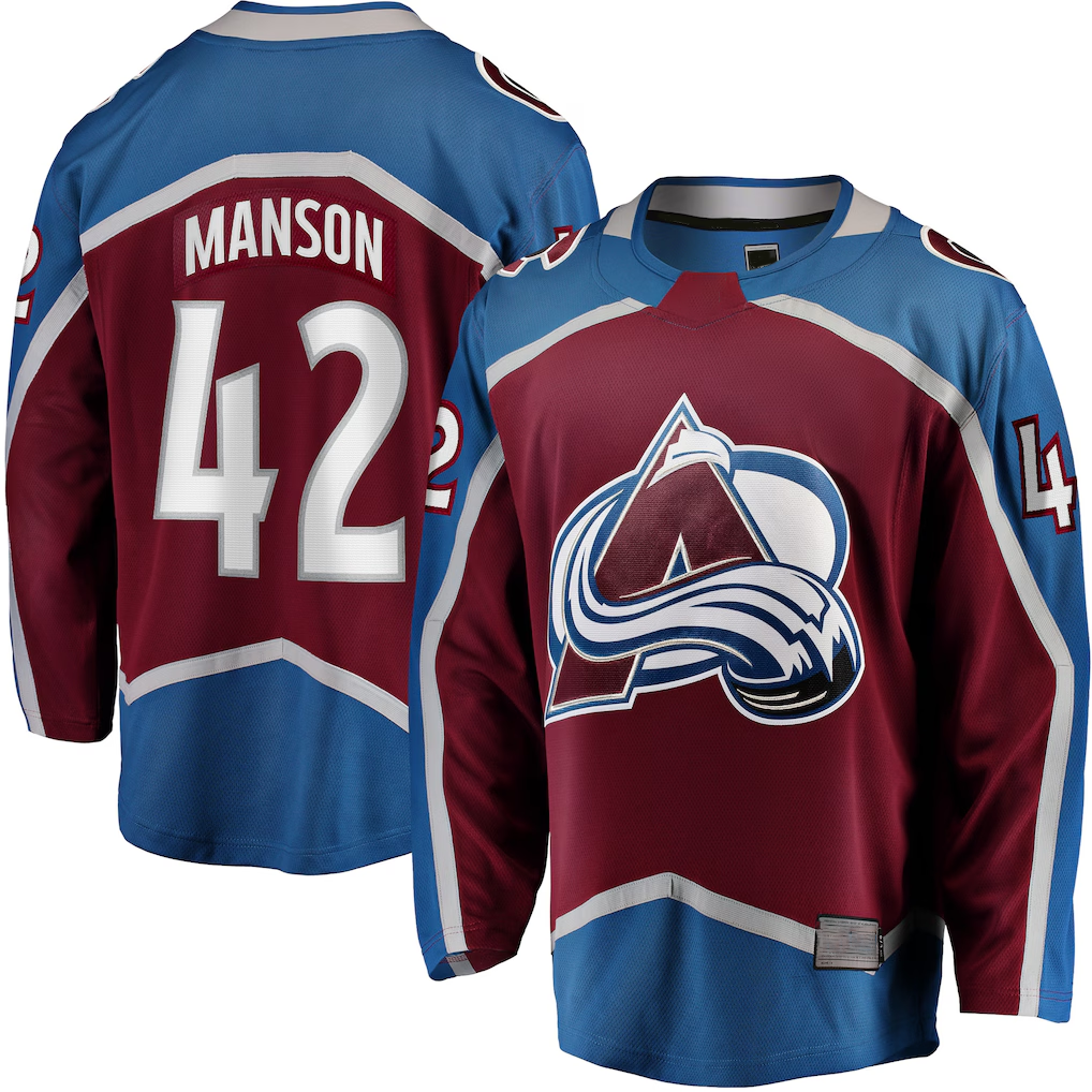 Cooneas C.Avalanche #42 Josh Manson Burgundy Home Breakaway Player Jerseys