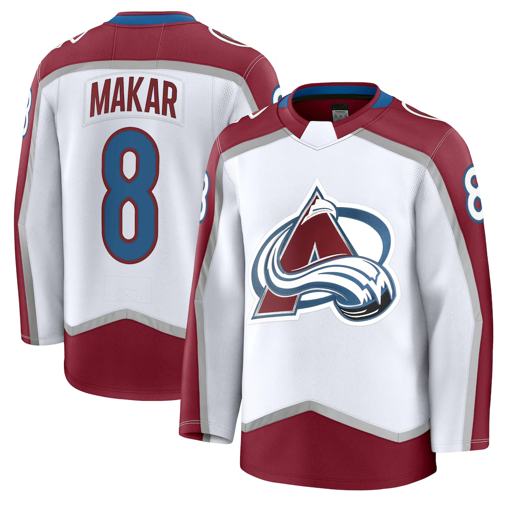Cooneas C.Avalanche #8 Cale Makar White Away Premium Jerseys