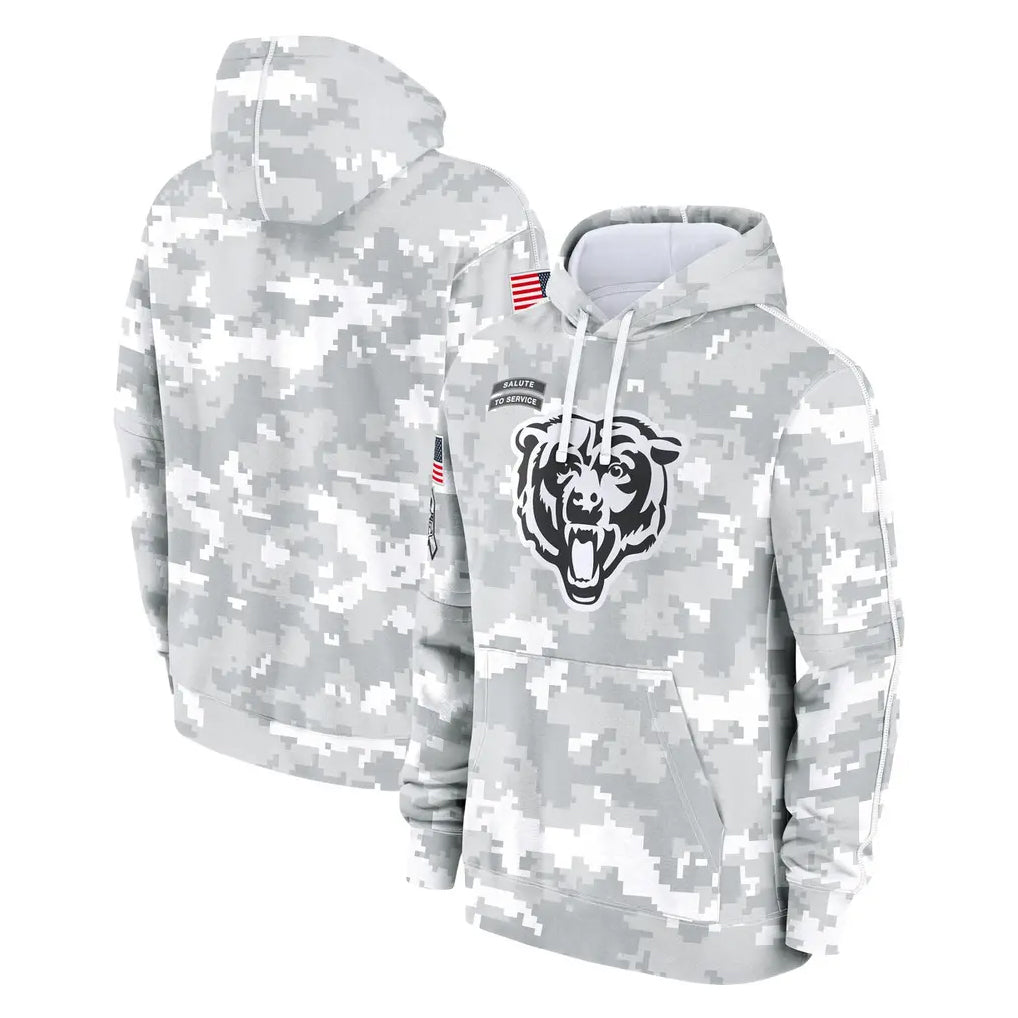 Cooneas C.Bears Arctic Camo Salute to Service Pullover Hoodies Limited Blank Player Stitched Jerseys